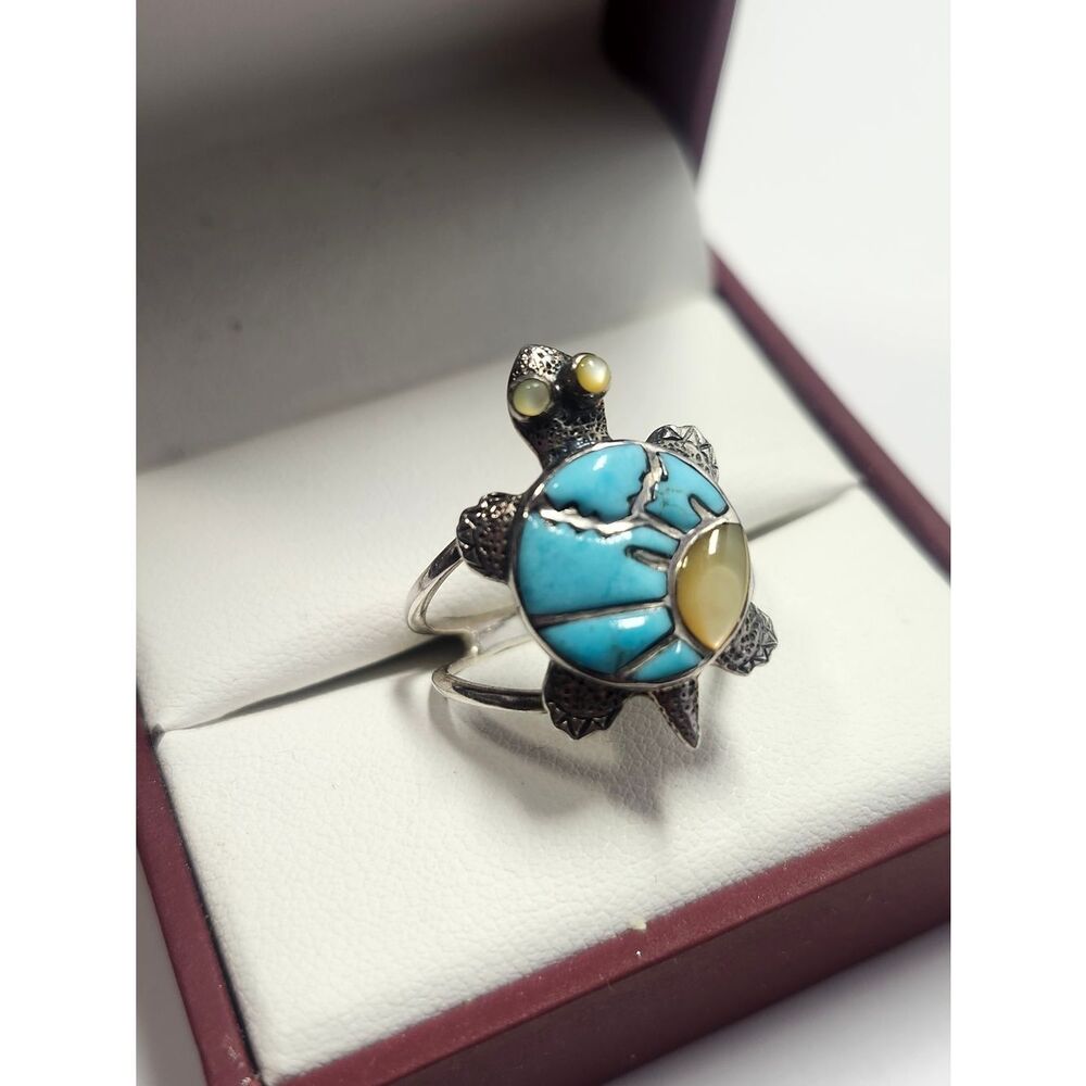 Sterling Silver 925 Philipines Turtle Ring Size 9